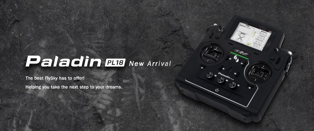 Flysky FS-PL18 Paladin 2,4G 18CH Funksender mit FS-FTr10 FS-FTr16S Empfänger für RC FPV Racing Drone Flugzeug Starrflügel 24 Paladin PL18 New Arrival The best FlySky has to offerl Helping