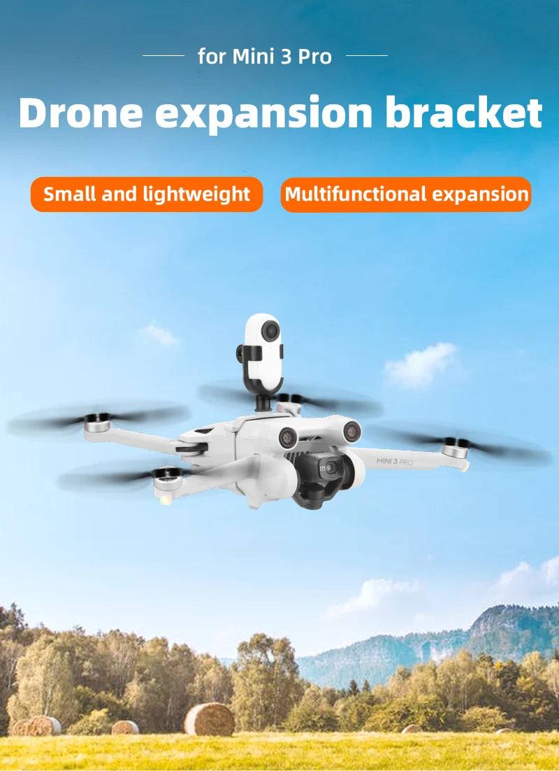 Top Extension Camera Bracket Mount Holder for DJI MINI 3 Pro Camera Holder for Insta360 Go 2 Drone Accessories 9 for Mini 3 Pro Drone expansion bracket Small and lightweight Multifunctional expansion MINJ