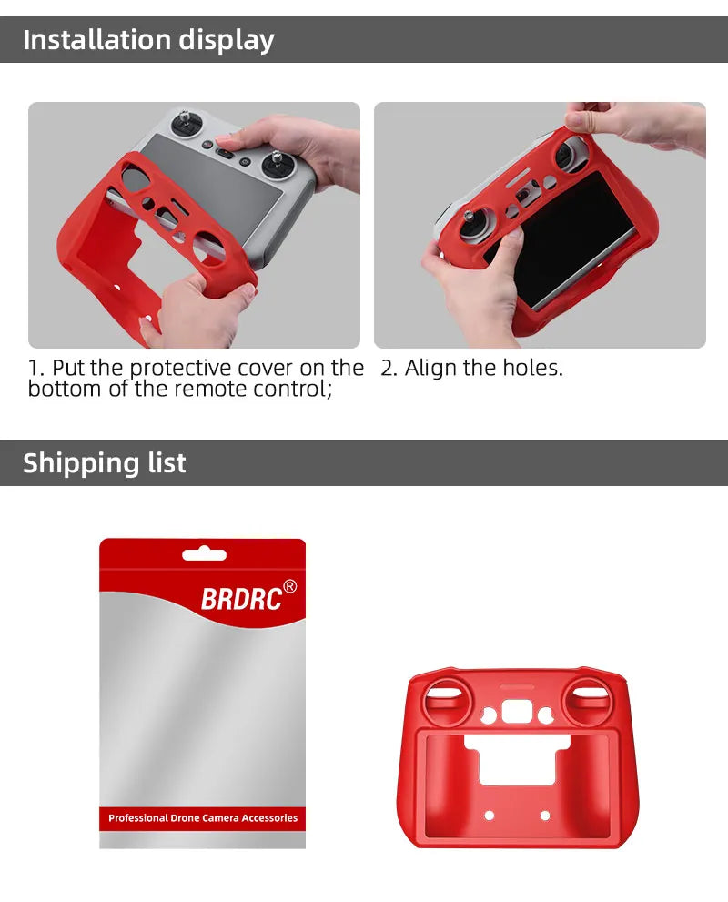 Silicone Case Cover for DJI Mini 3 Pro, Installation display Put the protective cover on the 2 .
