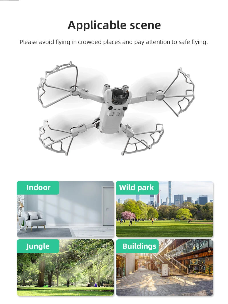 DJI Mavic Mini 1/2/SE/MINI 3 PRO Propeller Guard Protector Props Blade Protection Cover Cage Drone Accessories 65 Avoid flying in crowded places and pay attention to safe flying: Indoor Wild park Jungle Building