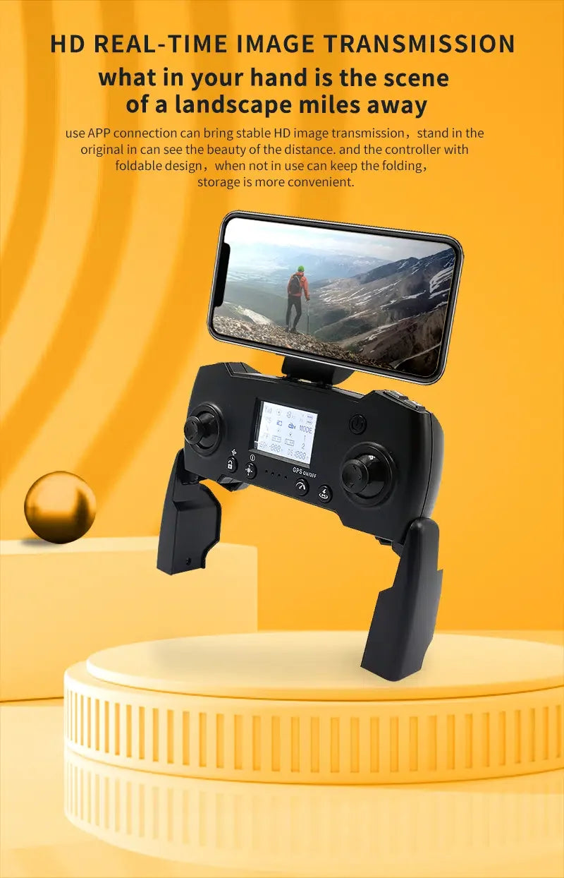 GD93 Pro Max Drone - GPS Foldable Drone With ESC Camera And Brushless Motors,LED Screen, Optical Flow Positioning, Brushless Motor, Trajectory Fight, 47 GD93 Pro Max Drone, foldable controller with foldable design, when not in use can keep