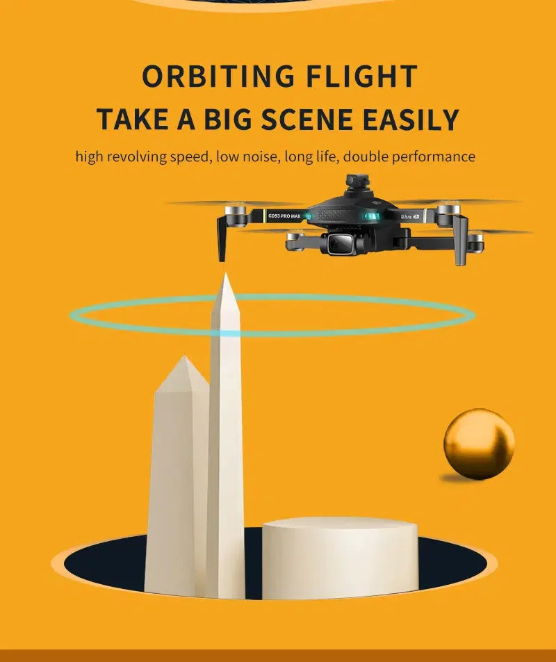 GD93 Pro Max Drone - GPS Foldable Drone With ESC Camera And Brushless Motors,LED Screen, Optical Flow Positioning, Brushless Motor, Trajectory Fight, 51 GD93 Pro Max Drone, orbiting flight take a big scene easily high revolving