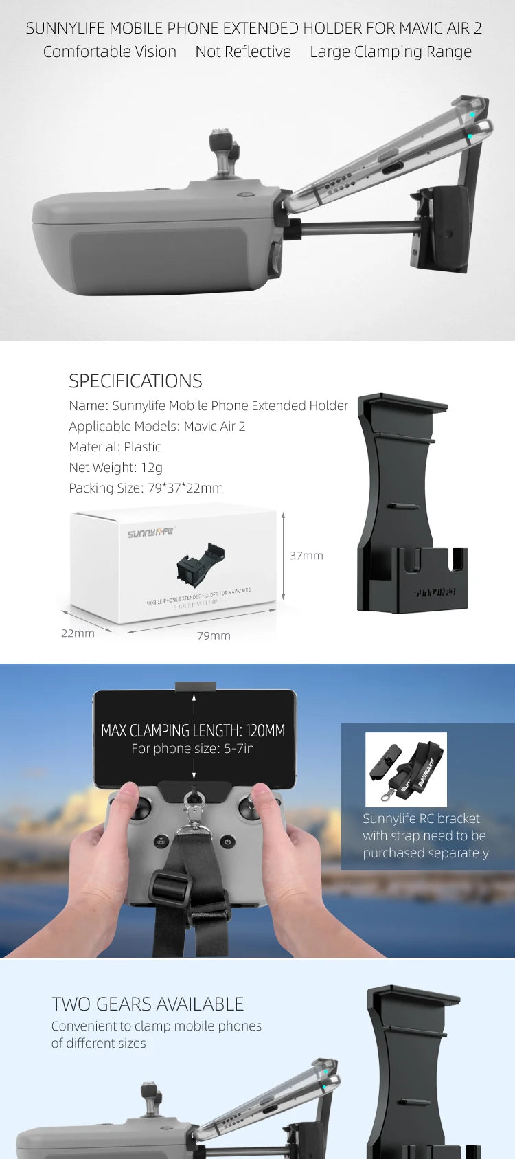 Drone Yagi Antenna For DJI Mavic air 2/2s Remote Controller Signal Booster Antenna Range Extender Mavic mini 2 Drone Accessories 50 SUNNYLIFE MOBILE PHONE EXTENDED HOLDER