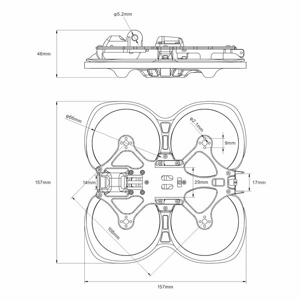 BETAFPV Pavo25 Rahmenkit 10 46IM(TI DMM I52MM l4mm 29MM I7mm