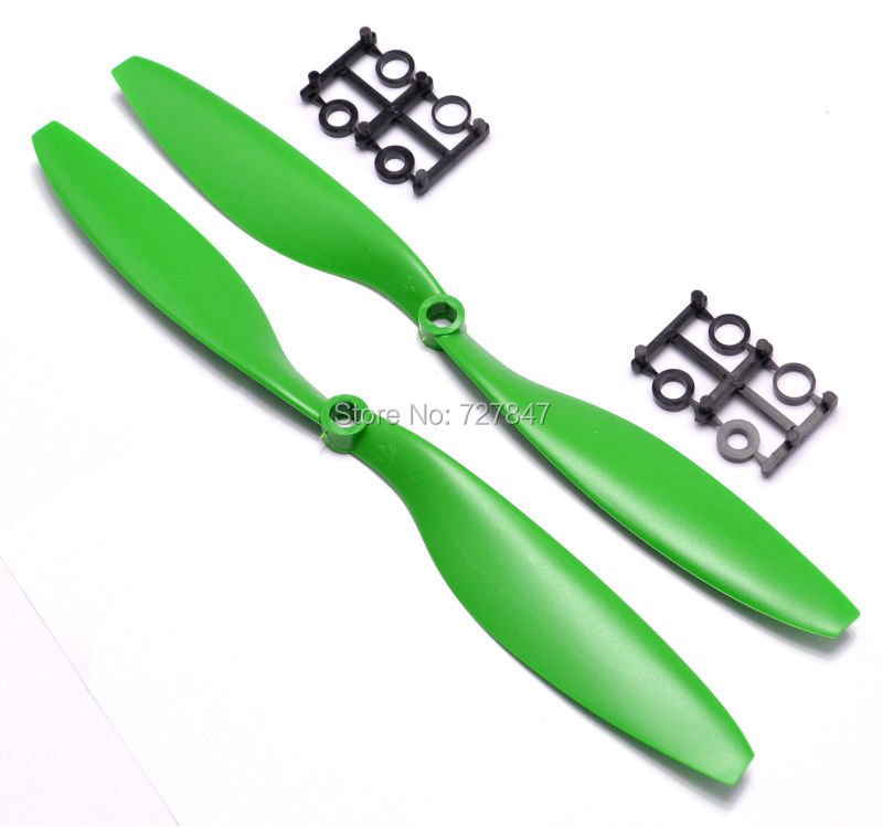 1045 Propellers - 2 pairs 10'' Blade Propeller RC 4-axis X-axis Aircraft UFO Airplane quadcopter Green 10 DSC_0738