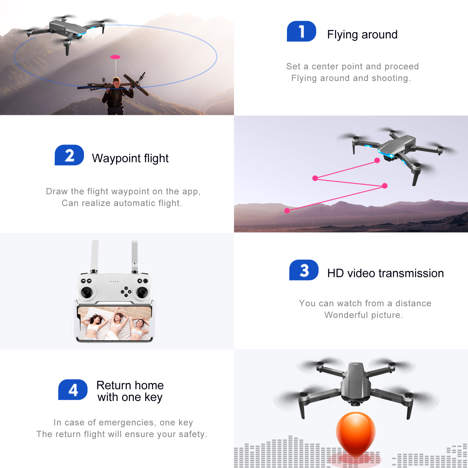 JINHENG S106 GPS Drone, 3 HD video transmission You can watch from a distance Wonderful picture . return home with one