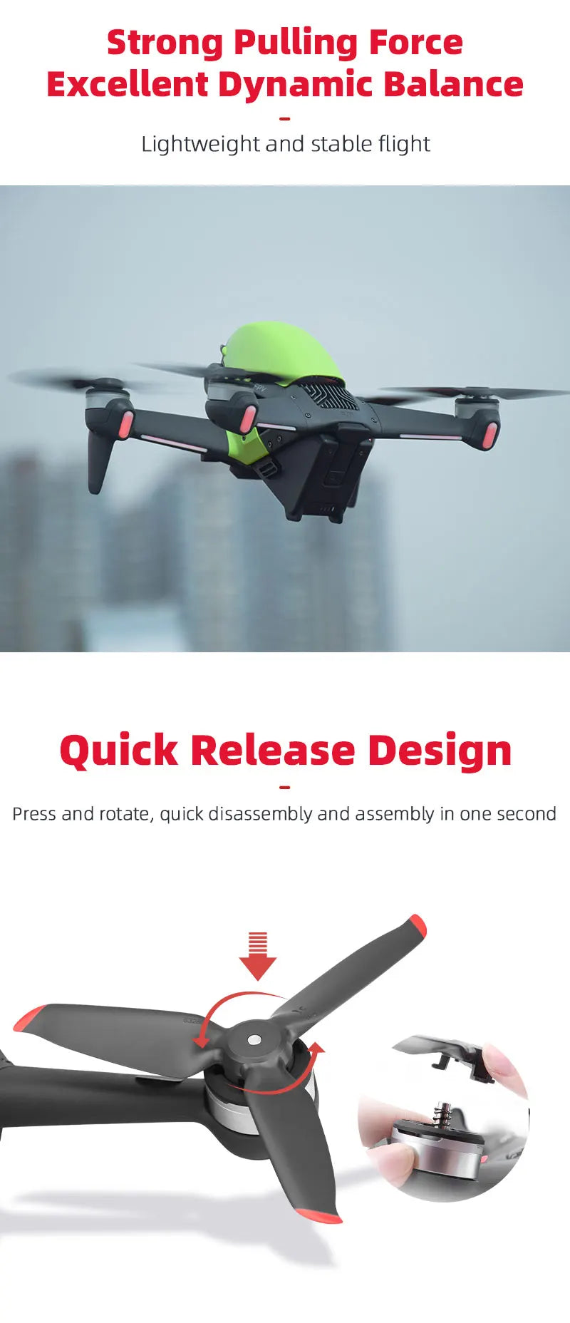 Quick Release 5328S Propellers for DJI FPV Combo, Strong Pulling Force Excellent Dynamic Balance Lightweight and stable flight Quick Release Design Press and rotate