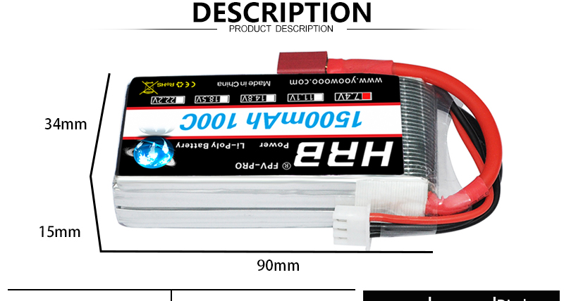 HRB 2S بطارية ليبو 1500mah 7.4V - XT60 T Deans EC2 EC3 EC5 XT90 أنثى RC أجزاء 100C لطائرة بدون طيار FPV، طائرة سباق، قارب، شاحنة 37 HRB 2S Lipo Battery, PRODUCT DESCRIPTION Shob *9 uiljui Opcw