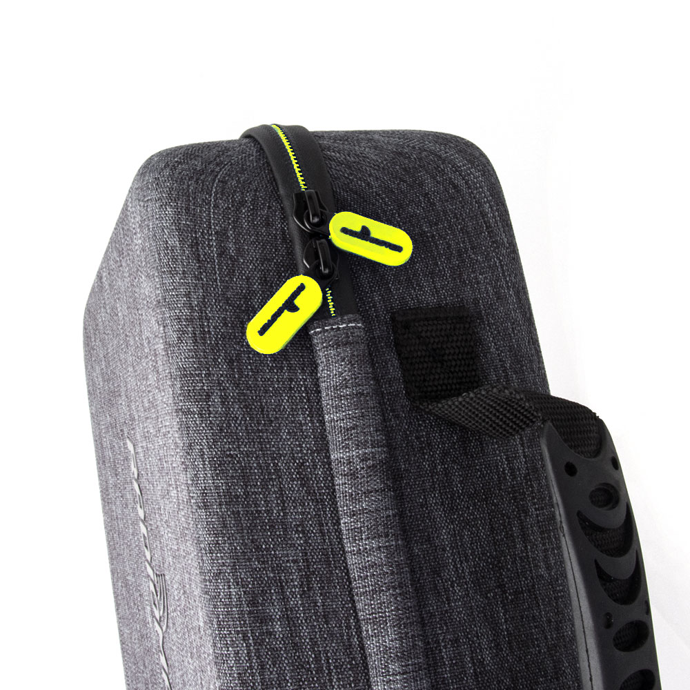 a tie down strap keeps the radio from