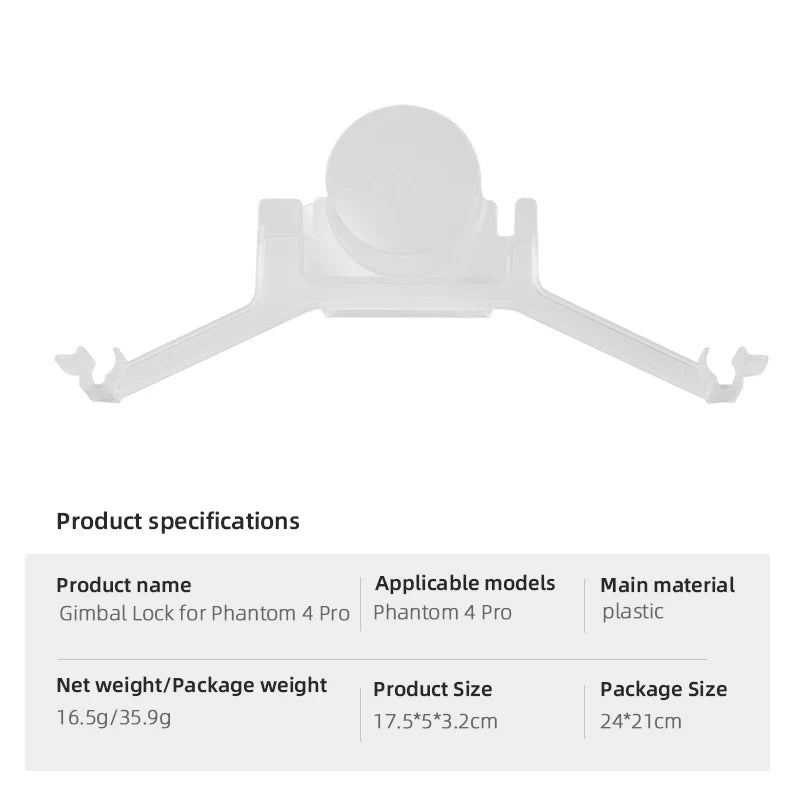 For DJI Phantom 4 PRO Gimbal Camera Lens Protection Cover Gimbal Lock Holder for DJI Phantom 4 Pro Drone Accessories 23 Gimbal Lock for Phantom 4 Pro Phantom 4 pro plastic Net weight/Package weight Package
