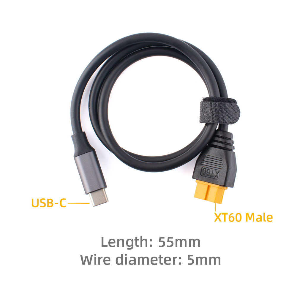 Toolkitrc SC100 Typ-C auf XT60 Ladekabel für Toolkitrc M7 M6 M6D M8S Ladegerät 11 USB-C XT6O Male Length: 55mm Wire diameter: