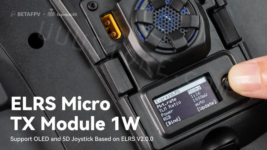BETAFPV ELRS Micro TX Module, Expres LRS ELRS Micro TX Module 1W Support OLED and 5D