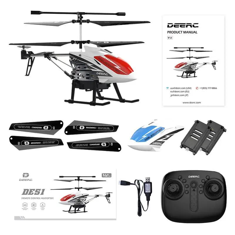 DEERC DE51 Rc Helicopter - Altitude Hold RC Planes With Gyro For Kid Beginner 2.4G Aircraft Indoor Flying Boys Toys 43 DEERC DE51 Rc Helicopter, DEENC PRODUCT MANUAL ulaleti (tm i