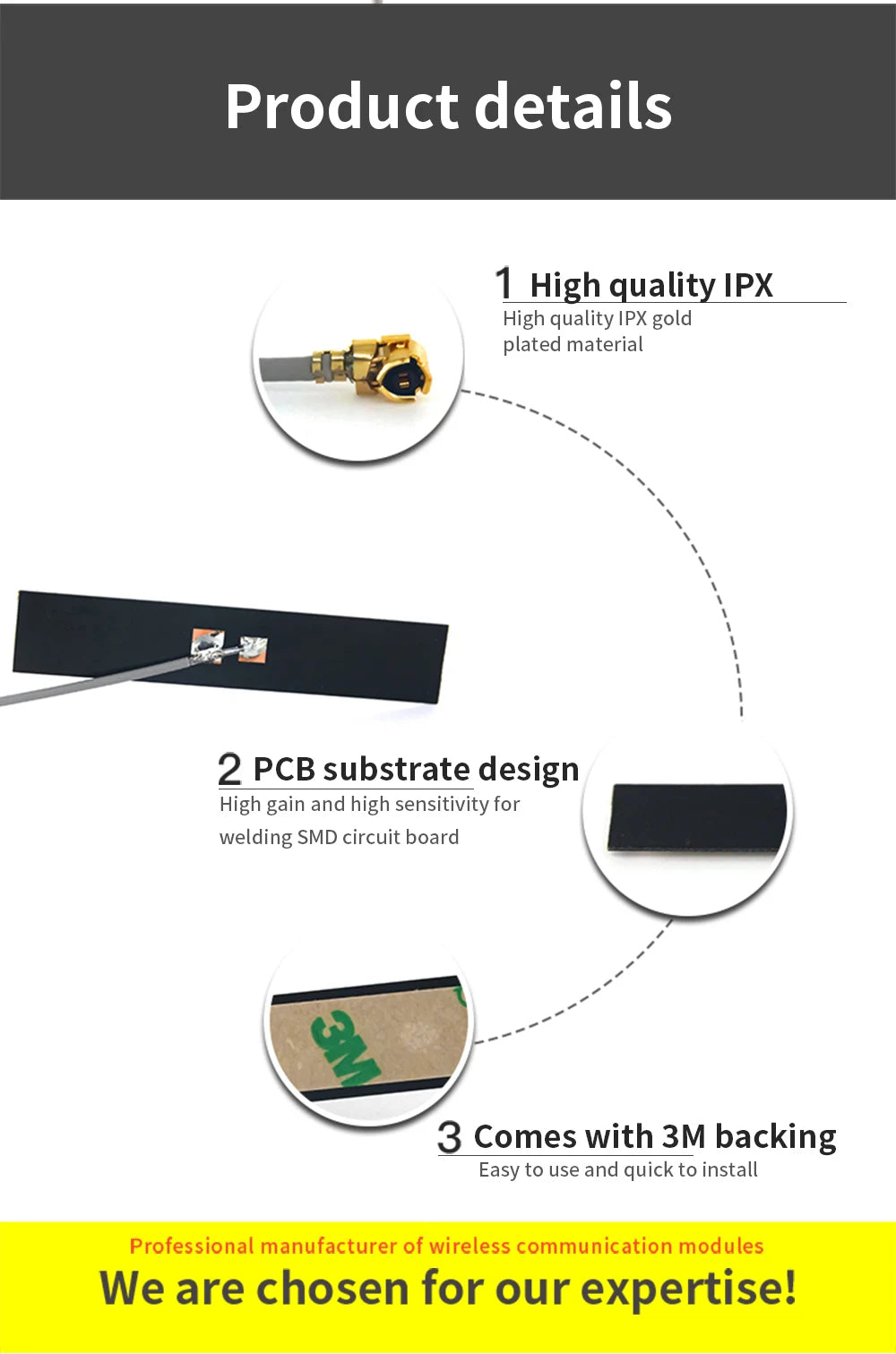 10PCS/LOT TX2400-PCB-5010 CDEBYTE PCB Antenna 2.4GHz IPEX Interface 50Ω Resistance Gain 2.0dBi 2.4G 8 high sensitivity for welding SMD circuit board 3 Comes with 3M backing to use and