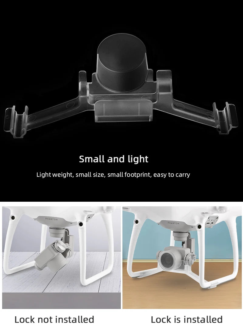 For DJI Phantom 4 PRO Gimbal Camera Lens Protection Cover Gimbal Lock Holder for DJI Phantom 4 Pro Drone Accessories 26 Eaeta Lock not installed Lock is not installed.