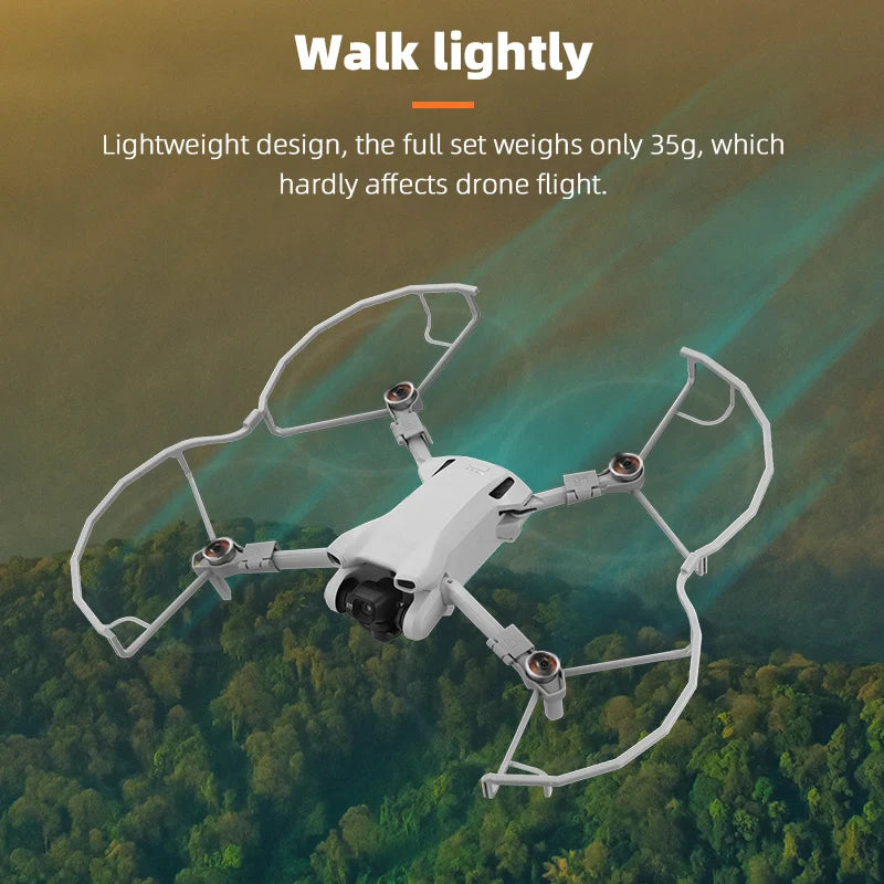 Защита пропеллера дрона для DJI Mini 3/MINI 3 Pro-быстросъемное крыло вентилятора, защитная крышка, защита пропеллеров, аксессуары для дронов 11 Drone Propeller, Walk lightly Lightweight design, the full set weighs only 35g, which hardly affect