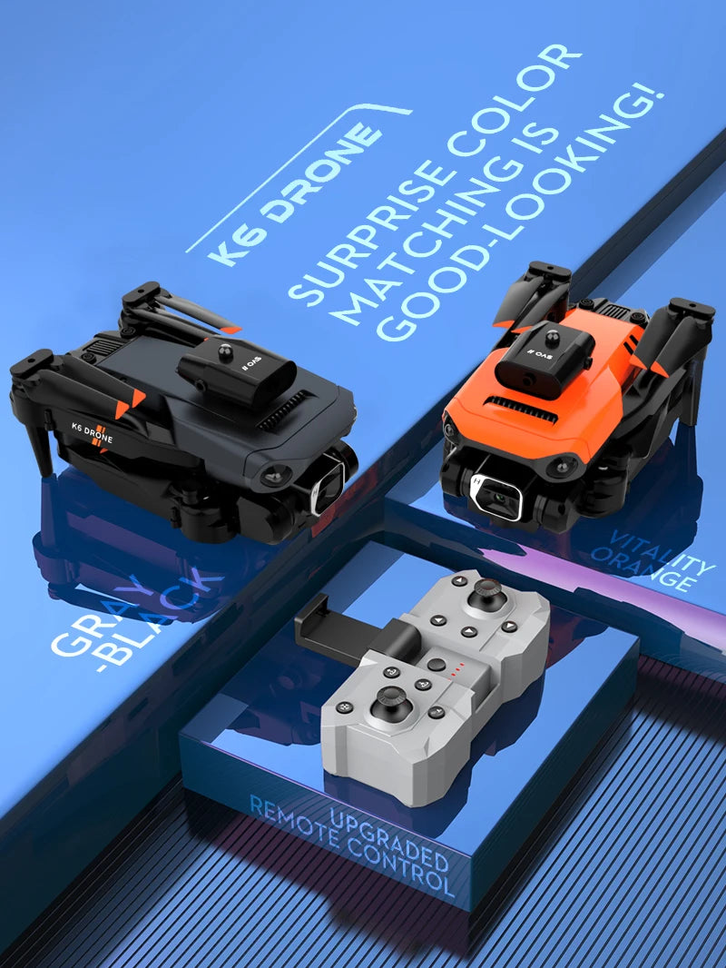NEW K6 Drone Professional 4K HD Camera Mini Drone Optical Flow Localization Three Sided Obstacle Avoidance Quadcopter Toy Gift 81 NEW K6 Drone, 8 d 8g color good-lookingi drone matching '