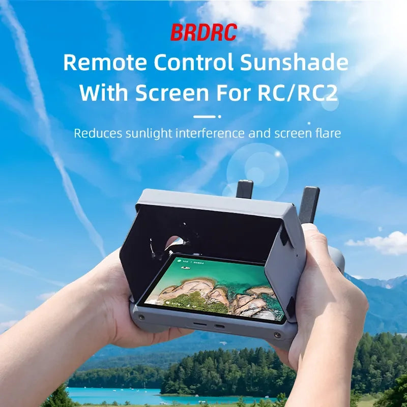 Silicone Case Cover for DJI Mini 4 Pro RC 2 Remote Controller - PU Adjustable Lanyard for DJI Mini 4 Pro Neck Strap Accessories 81 BRDRC Remote Control Sunshade With Screen For RCIRC2 Reduces sunlight