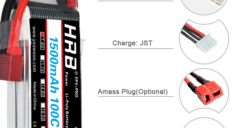 HRB 2S بطارية ليبو 1500mah 7.4V - XT60 T Deans EC2 EC3 EC5 XT90 أنثى RC أجزاء 100C لطائرة بدون طيار FPV، طائرة سباق، قارب، شاحنة 39 HRB 2S Lipo Battery 1500mah 7.4V - XT