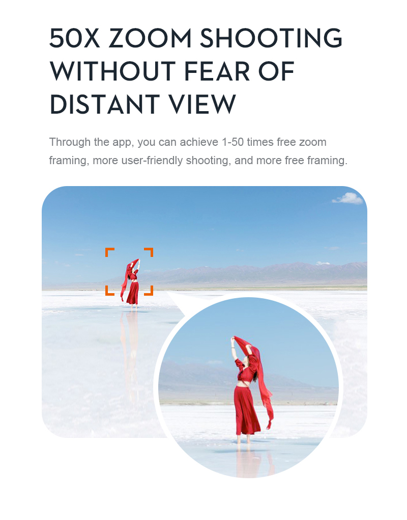 K6 Mini Drone, app allows you to achieve 50x zoom shooting without fear of distant view