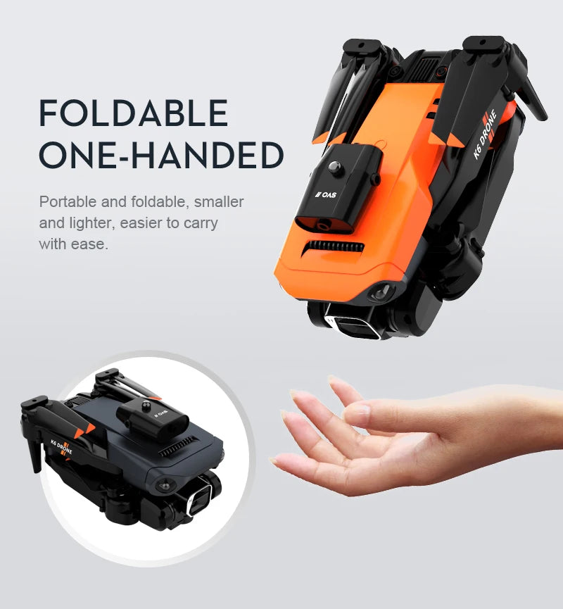 NEW K6 Drone Professional 4K HD Camera Mini Drone Optical Flow Localization Three Sided Obstacle Avoidance Quadcopter Toy Gift 89 NEW K6 Drone, foldable one-handed 0 jo45 portable and foldable