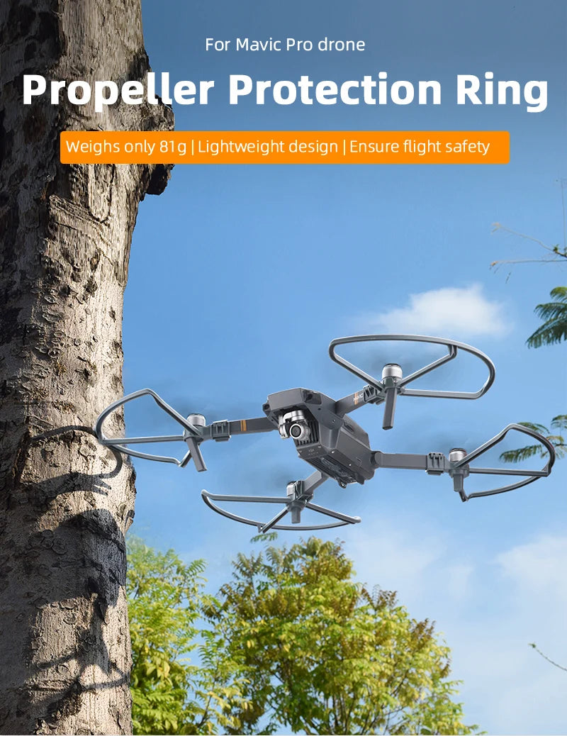 4pcs Propeller Guard Protector for DJI Mavic Pro Platinum Drone Blade Bumper Props Quick Release Protective Cover Landing Gear 7 4pcs Propeller, Propeller Protection Ring Weighs only 81g for Mavic Pro drone Ensure flight