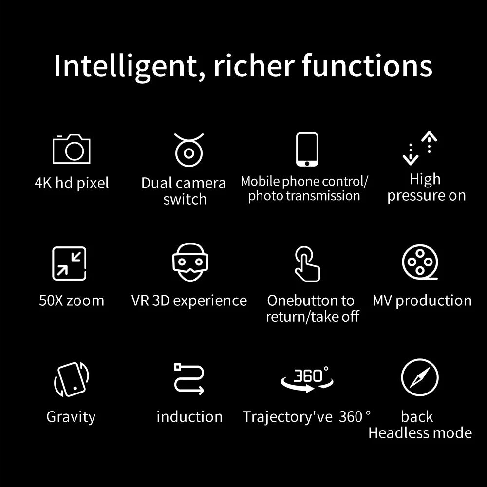 H26 drone, intelligent, richer functions 4k hd pixel dual camera