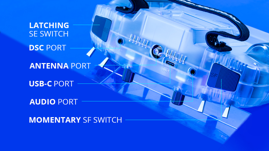 RadioMaster Boxer Transparent Version, LATCHING SE SWITCH DSC PORT ANTENNA PORT USB-